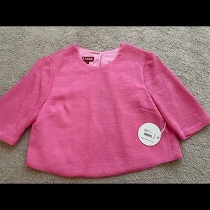 STAUD Florence Crop Top Pink XS NWT